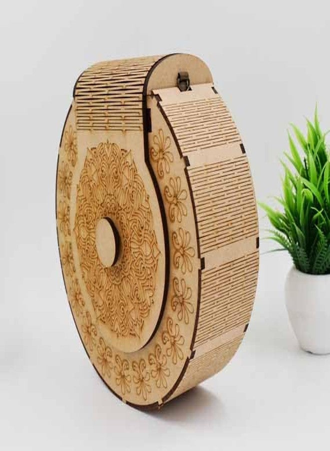 MeeCraft Stylish Wooden Clutch with Detachable Shoulder Strap and Magnetic Closure - Women's Hand Purse (24x9x24cm, Brown) - Image 3